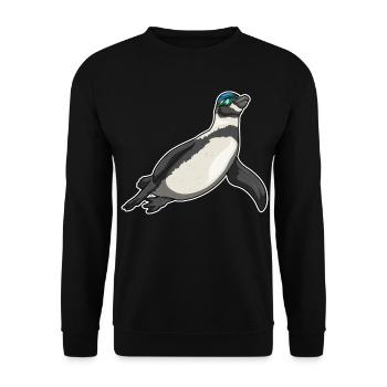 Pinguin Schwimmen Schwimmbrille Sommer - Unisex Pullover - Schwarz - Vorne - Alina (178cm) & Michal (187cm)