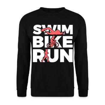 Natation Cyclisme Course à pied Répétition - Sweat-shirt Unisexe - noir - Devant - Alina (178cm) & Michal (187cm)