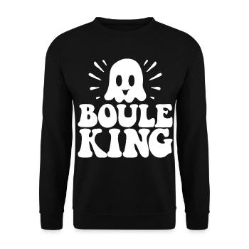 Boule King Queen Outfit for Boules Players - Unisex Sweatshirt - black - Front - Alina (178cm) & Michal (187cm)