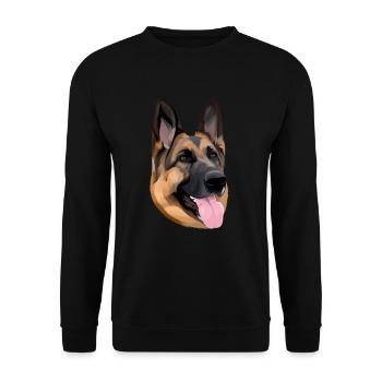German Shepherd dog Face Art work - Unisex Sweatshirt - black - Front - Alina (178cm) & Michal (187cm)
