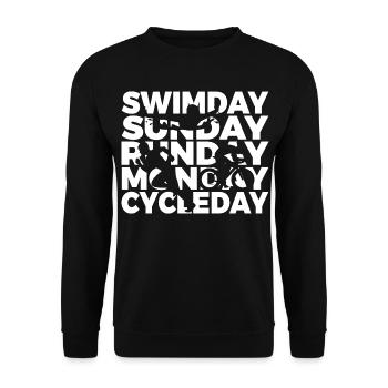 Triathlon Wochentage - Unisex Pullover - Schwarz - Vorne - Alina (178cm) & Michal (187cm)