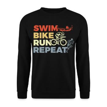 Triathlon Repeat - Unisex Sweatshirt - black - Front - Alina (178cm) & Michal (187cm)