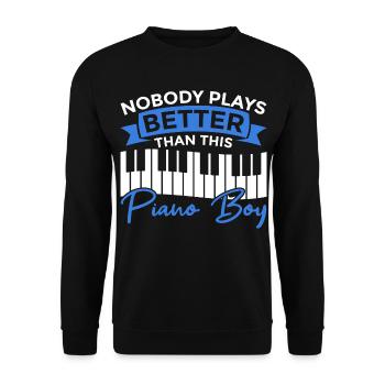 Pianist Junge - Unisex Pullover - Schwarz - Vorne - Alina (178cm) & Michal (187cm)