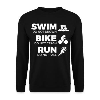Motivation für Triathleten - Unisex Pullover - Schwarz - Vorne - Alina (178cm) & Michal (187cm)