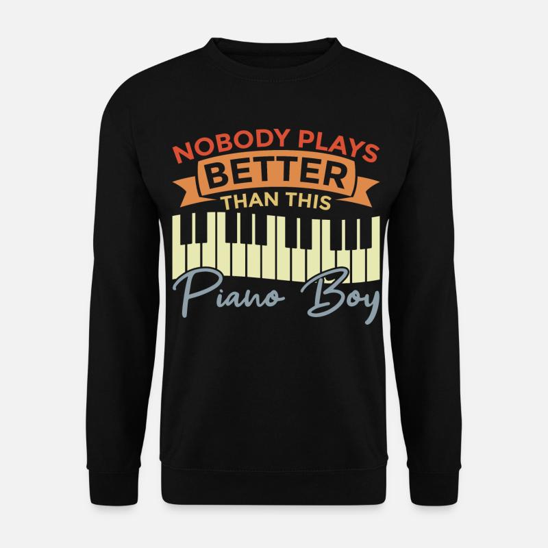 Klavierspieler Junge - Unisex Pullover - Schwarz