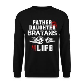 Father and daughter Bratan's gift for life - Unisex Sweatshirt - black - Front - Alina (178cm) & Michal (187cm)