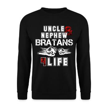 Bratan's uncle and nephew for life gift - Unisex Sweatshirt - black - Front - Alina (178cm) & Michal (187cm)