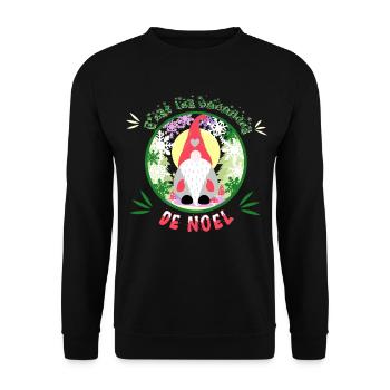 c'est les vacances de noël - Sweat-shirt Unisexe - noir - Devant - Alina (178cm) & Michal (187cm)