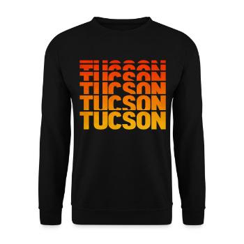 Tucson Gradient Block Typo - Unisex Sweatshirt - black - Front - Alina (178cm) & Michal (187cm)