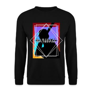 Baseball Baseballspieler USA Sport Vintage Retro - Unisex Pullover - Schwarz - Vorne - Alina (178cm) & Michal (187cm)
