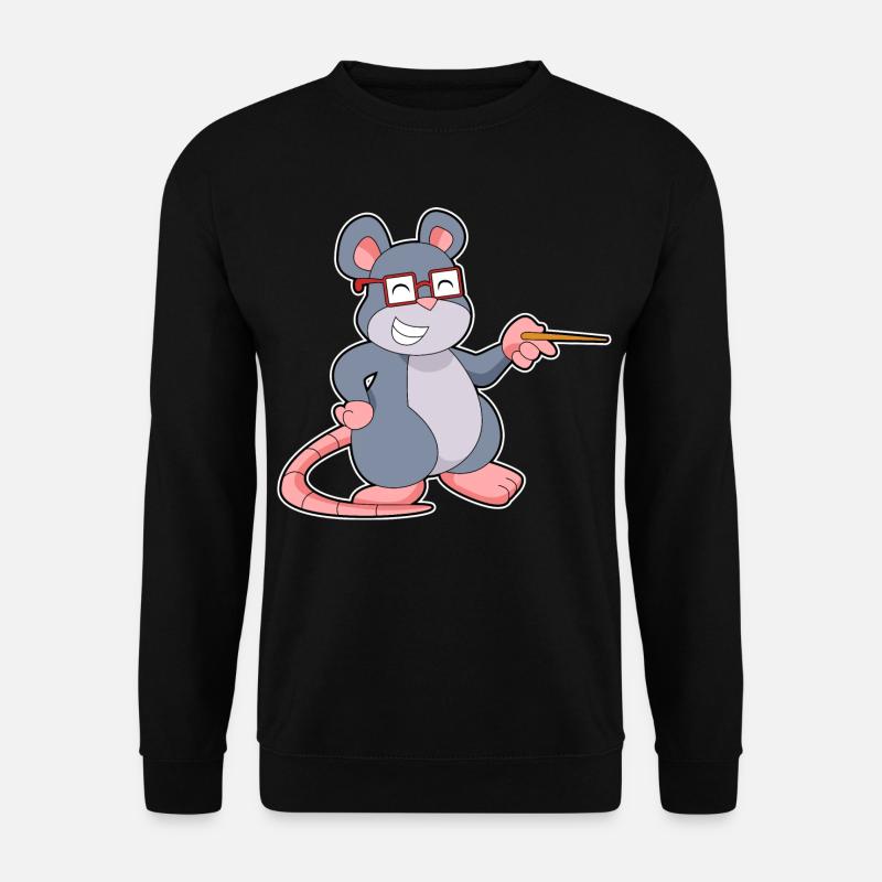 Mouse Teacher Pointer School - Unisex Sweatshirt - black