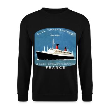 LINER FRANCE CREATION Louis RUNEMBERG © Adagp - Unisex Sweatshirt - black - Front - Alina (178cm) & Michal (187cm)