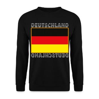 Deutschlandflagge - Deutschland WM / EM Fussball - Unisex Pullover - Schwarz - Vorne - Alina (178cm) & Michal (187cm)