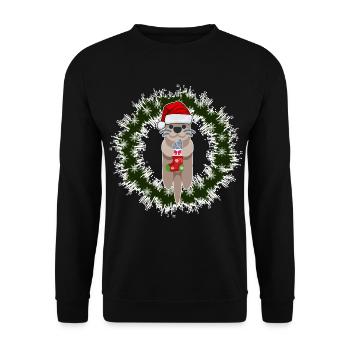 Noël des loutres - Chemises amusantes - Cadeau de l’Avent - Sweat-shirt Unisexe - noir - Devant - Alina (178cm) & Michal (187cm)