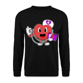 Herz Krankenschwester Stethoskope - Unisex Pullover - Schwarz - Vorne - Alina (178cm) & Michal (187cm)