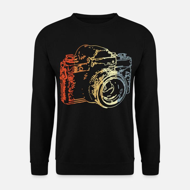 Retro Analog Kamera Zeichnung - Unisex Pullover - Schwarz