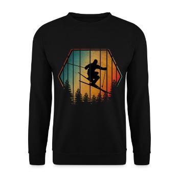 VINTAGE SKI - Unisex Pullover - Schwarz - Vorne - Alina (178cm) & Michal (187cm)