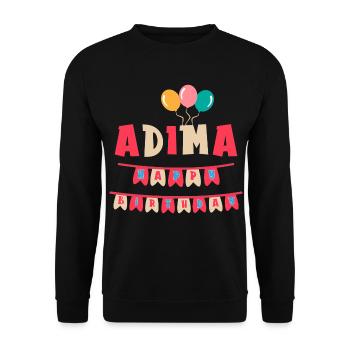 T-shirt Adima joyeux anniversaire joyeux anniversaire - Sweat-shirt Unisexe - noir - Devant - Alina (178cm) & Michal (187cm)