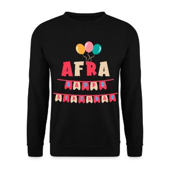 T-shirt Afra joyeux anniversaire joyeux anniversaire - Sweat-shirt Unisexe - noir - Devant - Alina (178cm) & Michal (187cm)