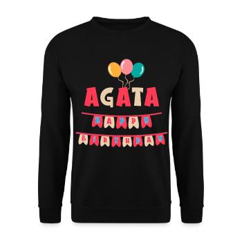 Agata t-shirt joyeux anniversaire joyeux anniversaire - Sweat-shirt Unisexe - noir - Devant - Alina (178cm) & Michal (187cm)