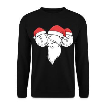 Boule Santa Tenue de pétanque pour Bouler pour boules - Sweat-shirt Unisexe - noir - Devant - Alina (178cm) & Michal (187cm)