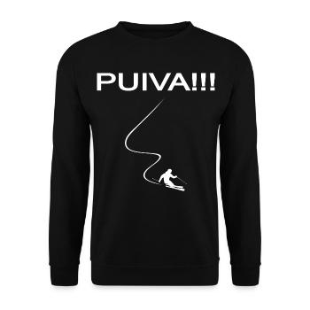 Puiva, Pulverschnee, Skitour, skifahren, Powder - Unisex Pullover - Schwarz - Vorne - Alina (178cm) & Michal (187cm)