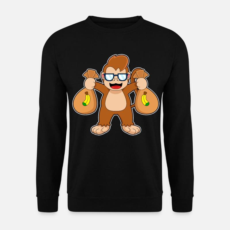 Affe Bandit Geldsack - Unisex Pullover - Schwarz
