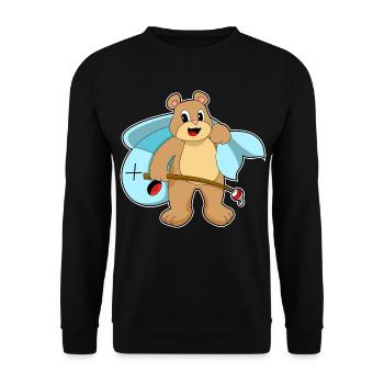 Pêche au poisson Bear Angler - Sweat-shirt Unisexe - noir - Devant - Alina (178cm) & Michal (187cm)
