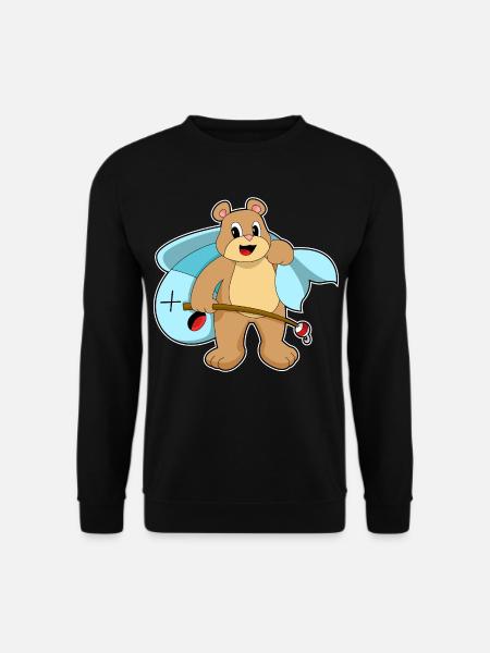 Bear Angler Fish Fishing - Unisex Sweatshirt - black