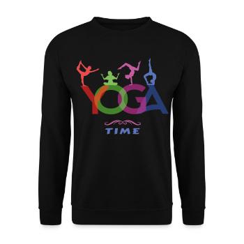 YOGA Time - The time of yoga - Unisex Sweatshirt - black - Front - Alina (178cm) & Michal (187cm)