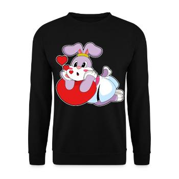 Mariage Rabbit Bride Heart - Sweat-shirt Unisexe - noir - Devant - Alina (178cm) & Michal (187cm)