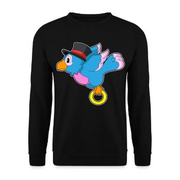 Parrot Groom Wedding Ring Wedding - Unisex Sweatshirt - black - Front - Alina (178cm) & Michal (187cm)