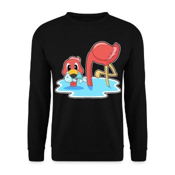Poisson flamant rose - Sweat-shirt Unisexe - noir - Devant - Alina (178cm) & Michal (187cm)