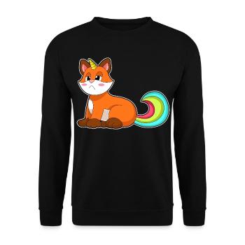 Fox Unicorn - Unisex Sweatshirt - black - Front - Alina (178cm) & Michal (187cm)