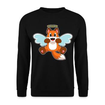 Fuchs Engelsflügel - Unisex Pullover - Schwarz - Vorne - Alina (178cm) & Michal (187cm)