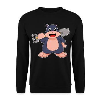 Mole Miner Shovel Mining - Unisex Sweatshirt - black - Front - Alina (178cm) & Michal (187cm)