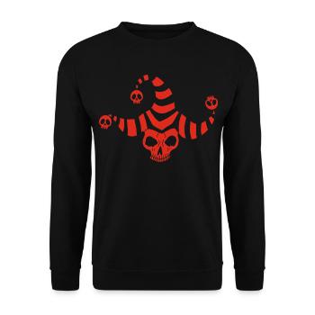 Crâne de bouffon rouge - Sweat-shirt Unisexe - noir - Devant - Alina (178cm) & Michal (187cm)