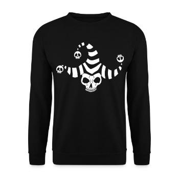 Crâne de bouffon blanc - Sweat-shirt Unisexe - noir - Devant - Alina (178cm) & Michal (187cm)