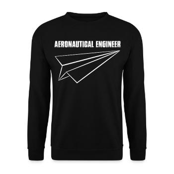 Aeronautical Engineer Paper Airplane - Unisex Sweatshirt - black - Front - Alina (178cm) & Michal (187cm)