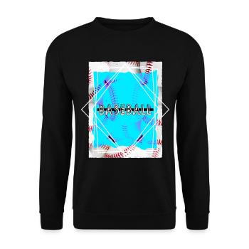 Baseball Ball Spieler USA Sport Vintage Retro - Unisex Pullover - Schwarz - Vorne - Alina (178cm) & Michal (187cm)