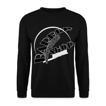 Barbier Barbe à raser - Sweat-shirt Unisexe - noir - Devant - Alina (178cm) & Michal (187cm)