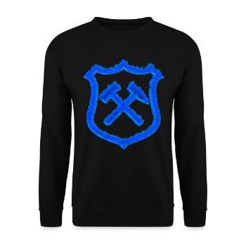 Hammer und Schlägel Bergbau Schalke Kohle Geschenk - Unisex Pullover - Schwarz - Vorne - Alina (178cm) & Michal (187cm)