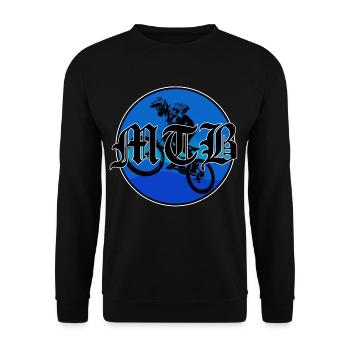 MTB Mountainbike Radsport Downhill - Unisex Pullover - Schwarz - Vorne - Alina (178cm) & Michal (187cm)