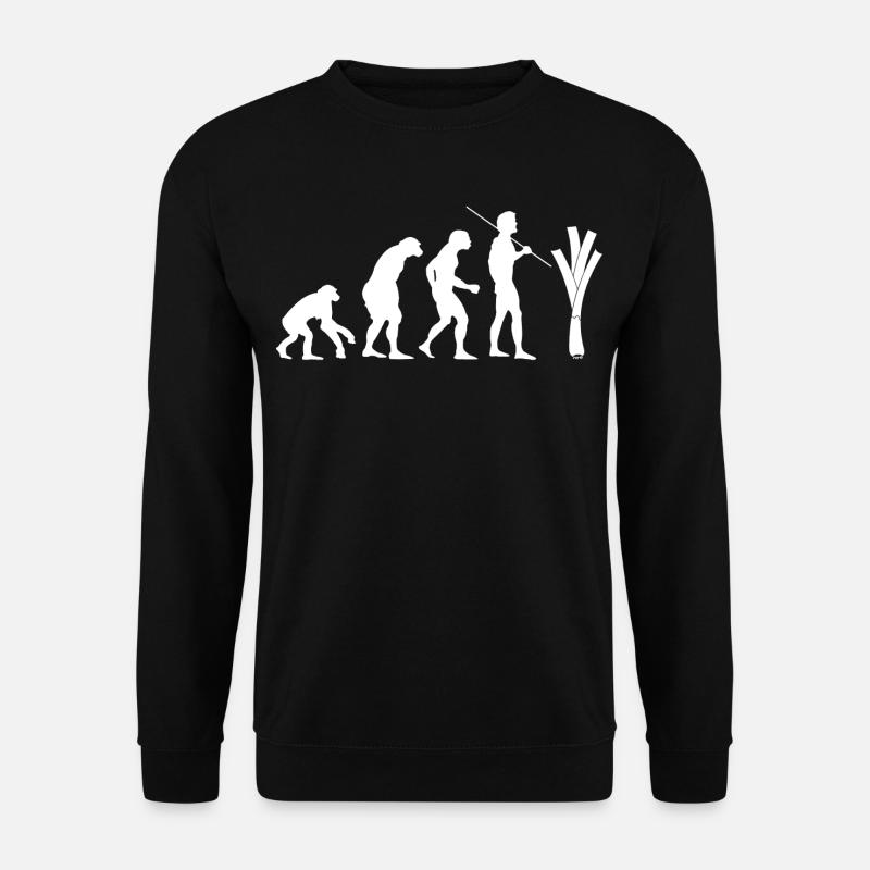 évolution du poireau (blanc) - Sweat-shirt Unisexe - noir