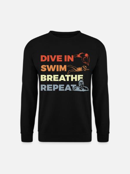 Tägliche Routine für Schwimmer - Unisex Pullover - Schwarz