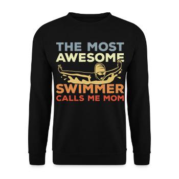 Schwimmerin Mutter - Unisex Pullover - Schwarz - Vorne - Alina (178cm) & Michal (187cm)