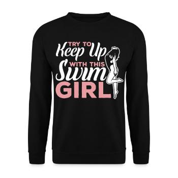 Swimmer - Unisex Sweatshirt - black - Front - Alina (178cm) & Michal (187cm)