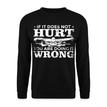 Schwimmer Spruch - Unisex Pullover - Schwarz - Vorne - Alina (178cm) & Michal (187cm)