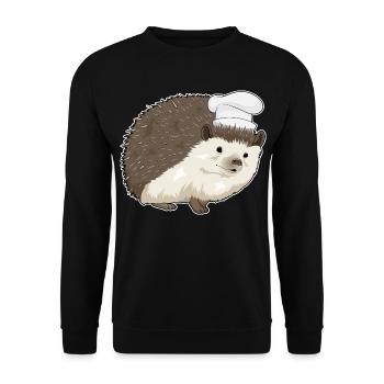 Hedgehog Chef Chef Hat Cooking - Unisex Sweatshirt - black - Front - Alina (178cm) & Michal (187cm)