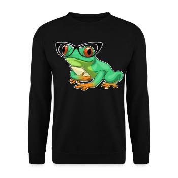 Bureau des lunettes du secrétaire grenouille - Sweat-shirt Unisexe - noir - Devant - Alina (178cm) & Michal (187cm)